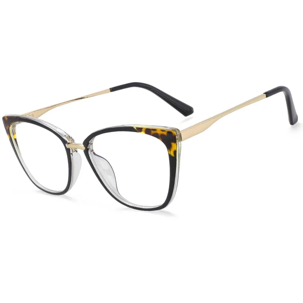 CCspace Women's Full Rim Square Cat Eye Tr 90 Titanium Eyeglasses 54077