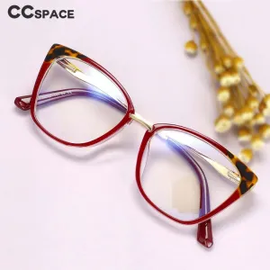 CCspace Women's Full Rim Square Cat Eye Tr 90 Titanium Eyeglasses 54077