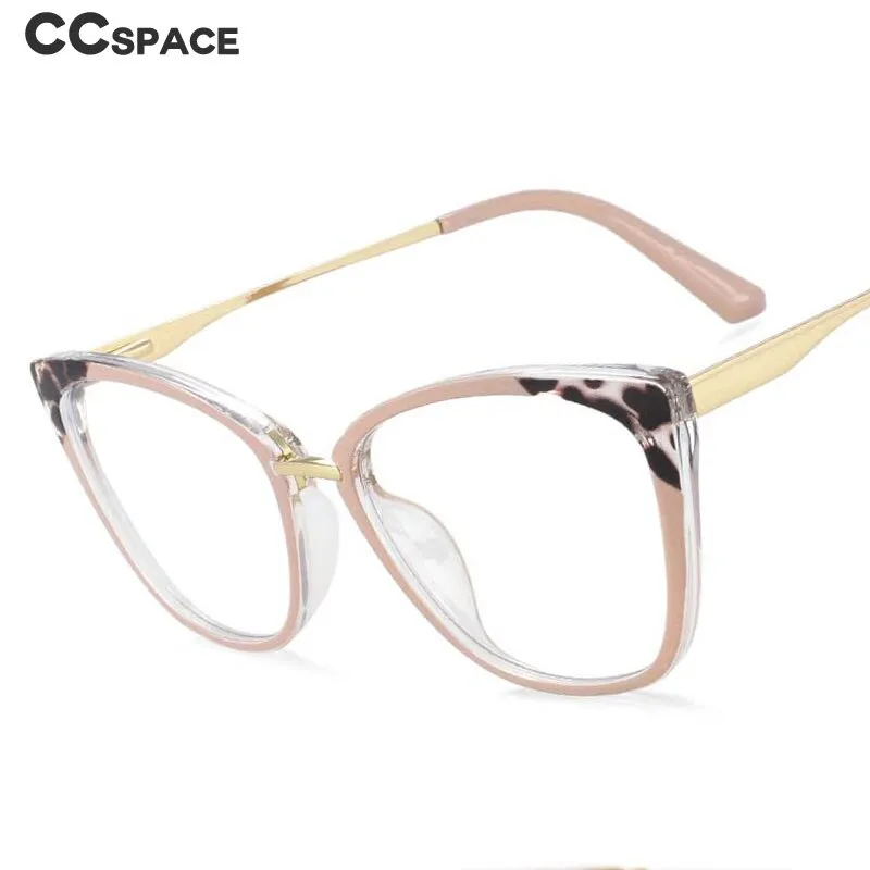 CCspace Women's Full Rim Square Cat Eye Tr 90 Titanium Eyeglasses 54077