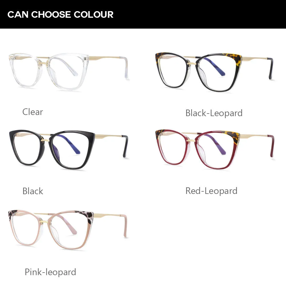 CCspace Women's Full Rim Square Cat Eye Tr 90 Titanium Eyeglasses 54077