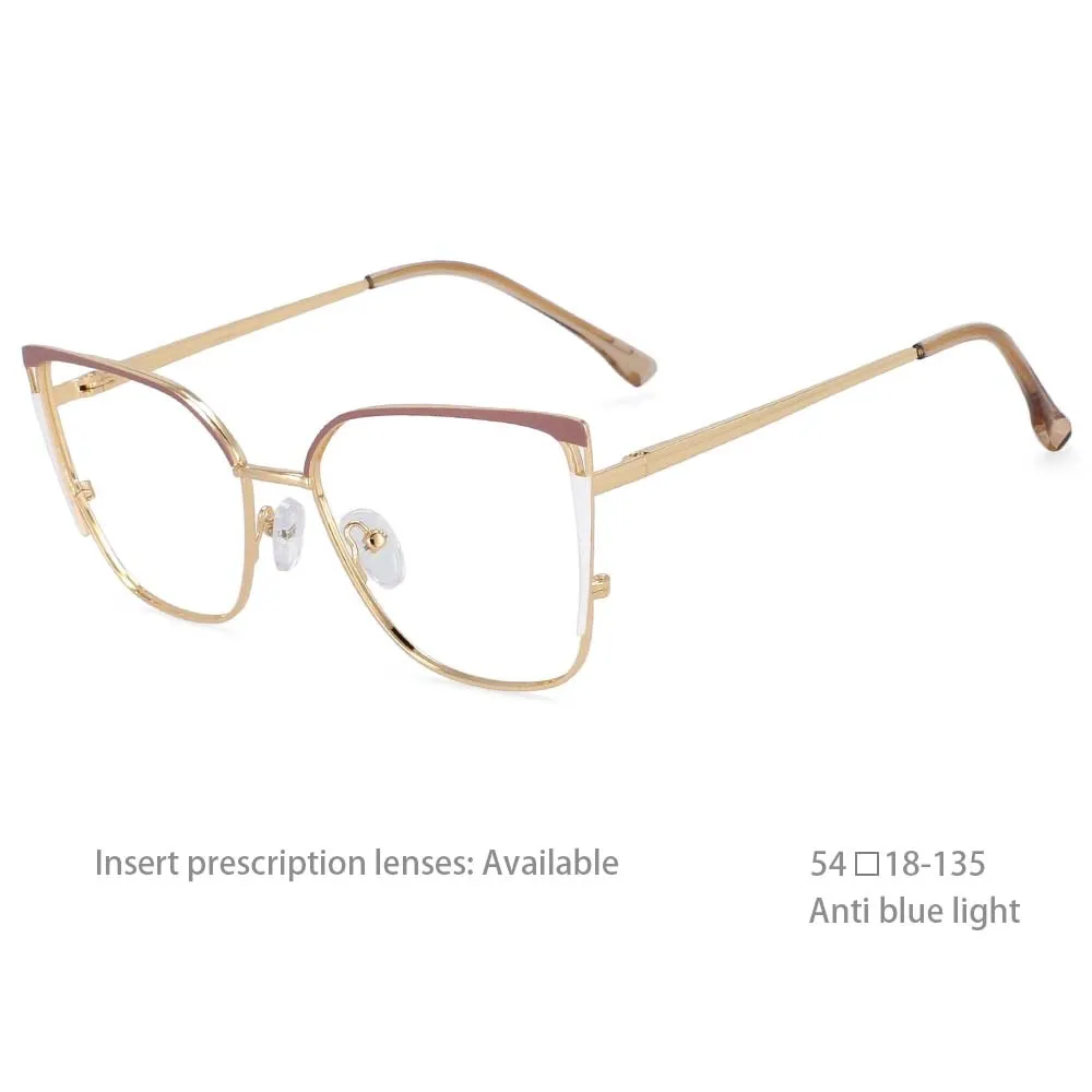 CCspace Women's Full Rim Square Cat Eye Tr 90 Titanium Eyeglasses 54427