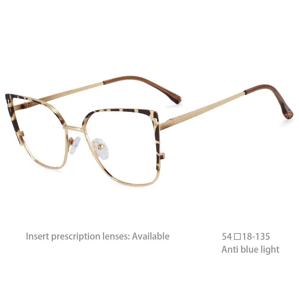 CCspace Women's Full Rim Square Cat Eye Tr 90 Titanium Eyeglasses 54427