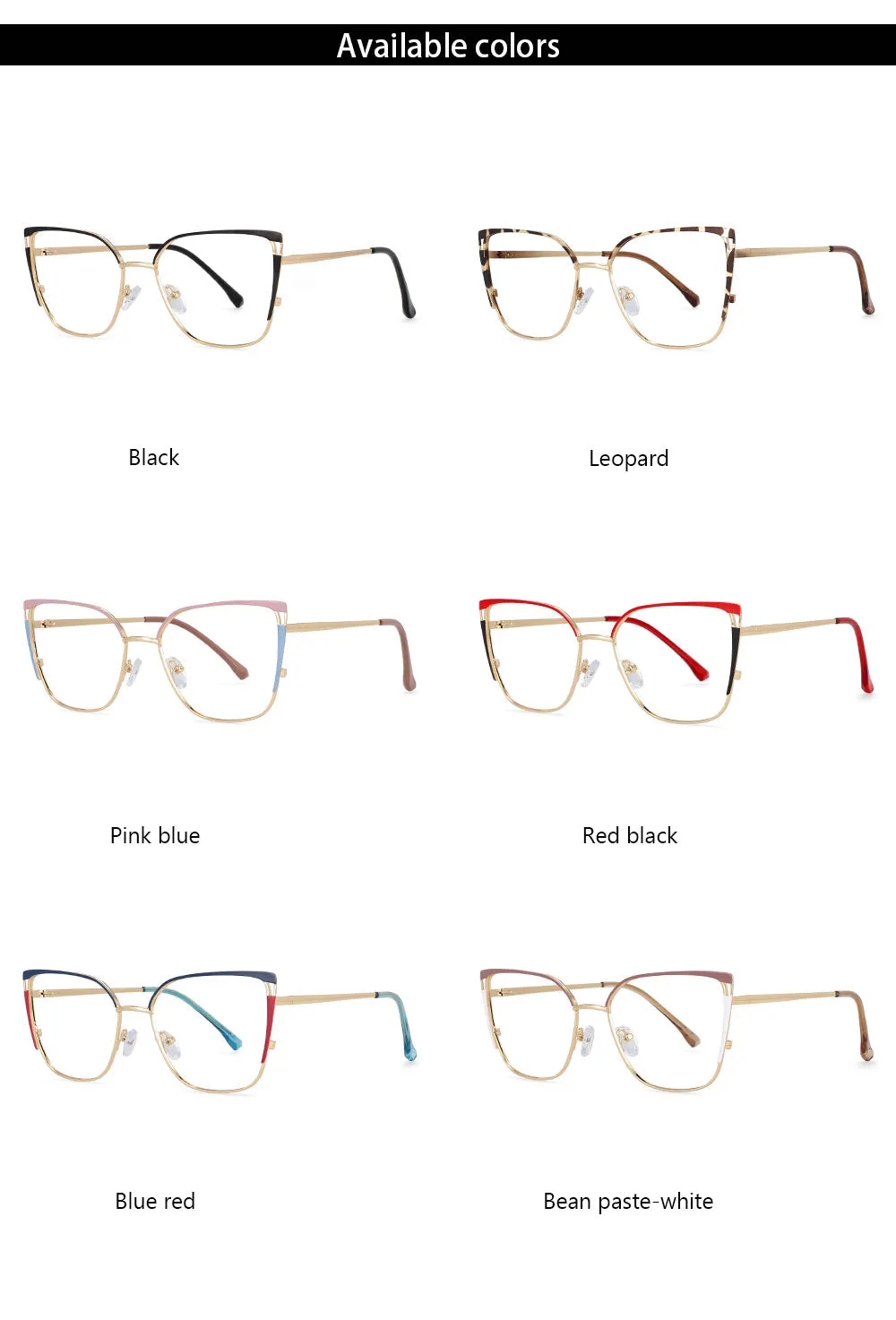 CCspace Women's Full Rim Square Cat Eye Tr 90 Titanium Eyeglasses 54427