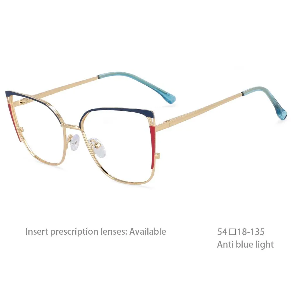 CCspace Women's Full Rim Square Cat Eye Tr 90 Titanium Eyeglasses 54427