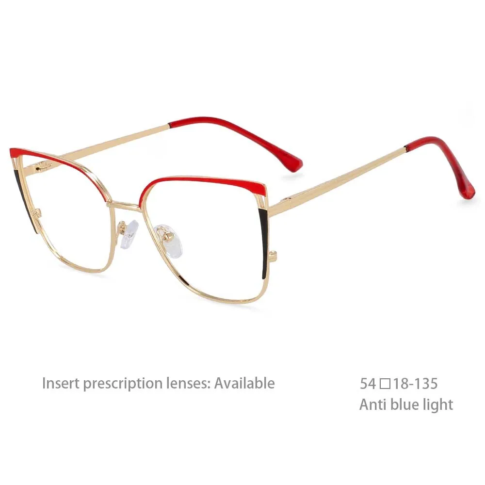 CCspace Women's Full Rim Square Cat Eye Tr 90 Titanium Eyeglasses 54427