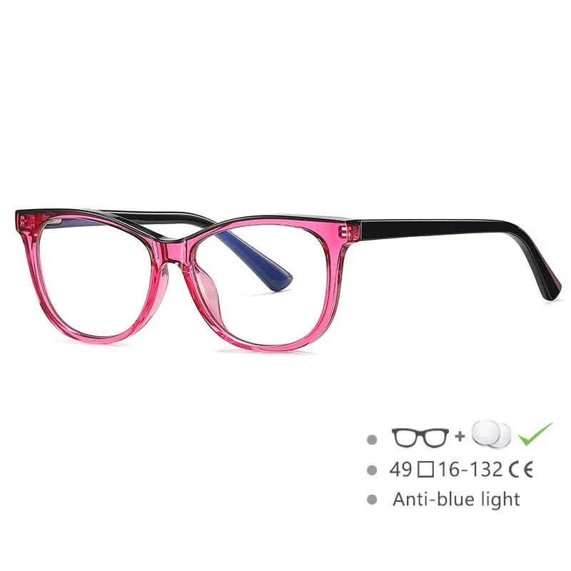CCspace Youth's Unisex Full Rim Square Tr 90 Titanium Eyeglasses 54524