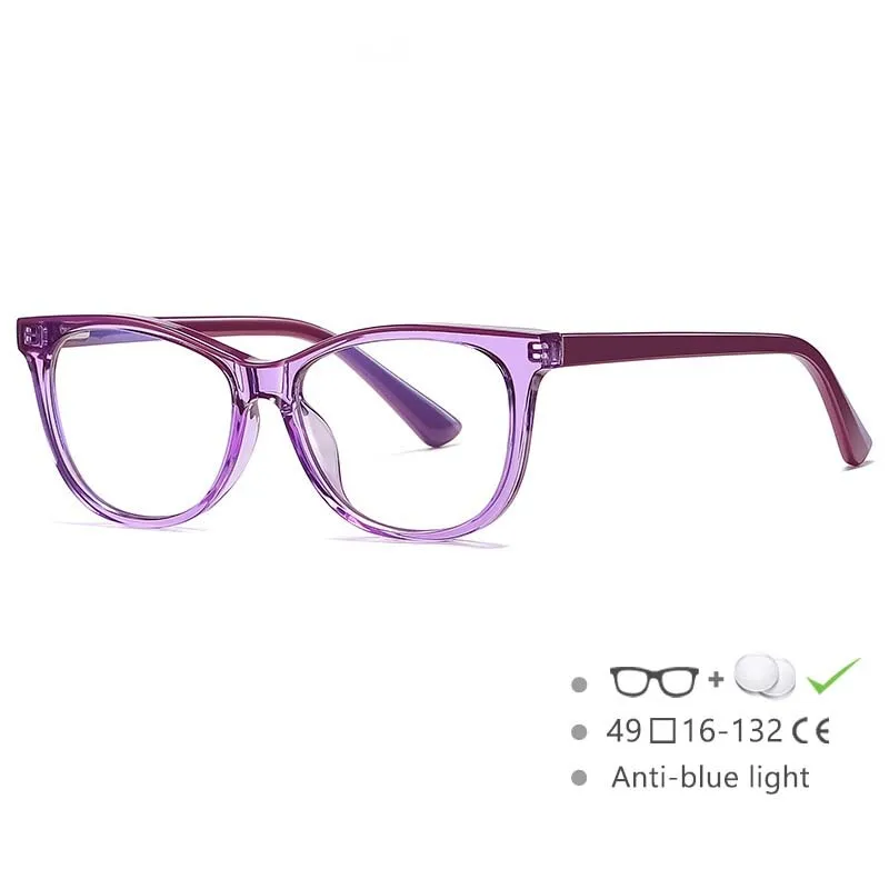 CCspace Youth's Unisex Full Rim Square Tr 90 Titanium Eyeglasses 54524