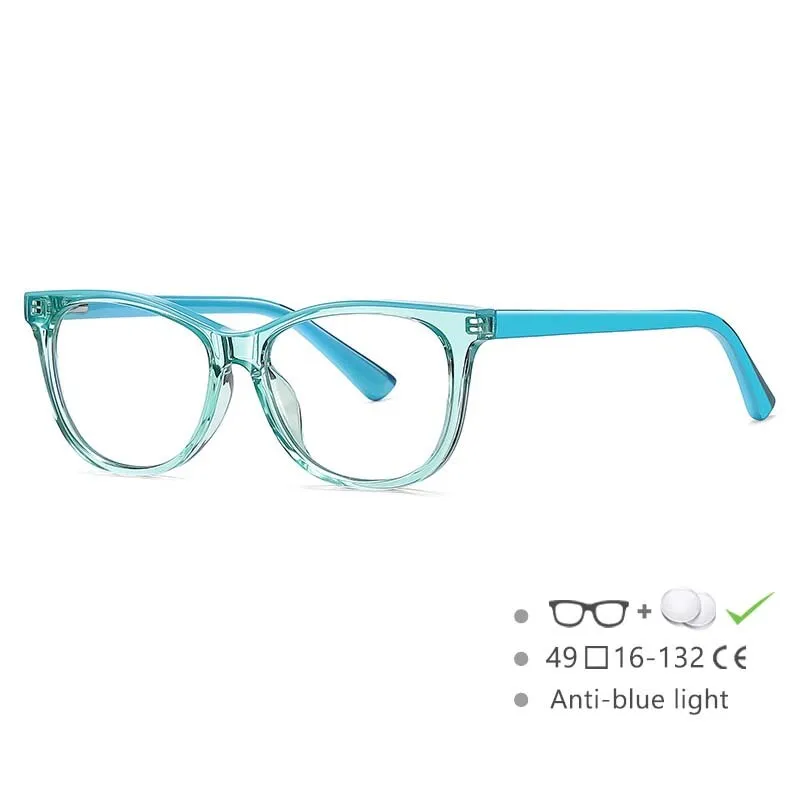CCspace Youth's Unisex Full Rim Square Tr 90 Titanium Eyeglasses 54524