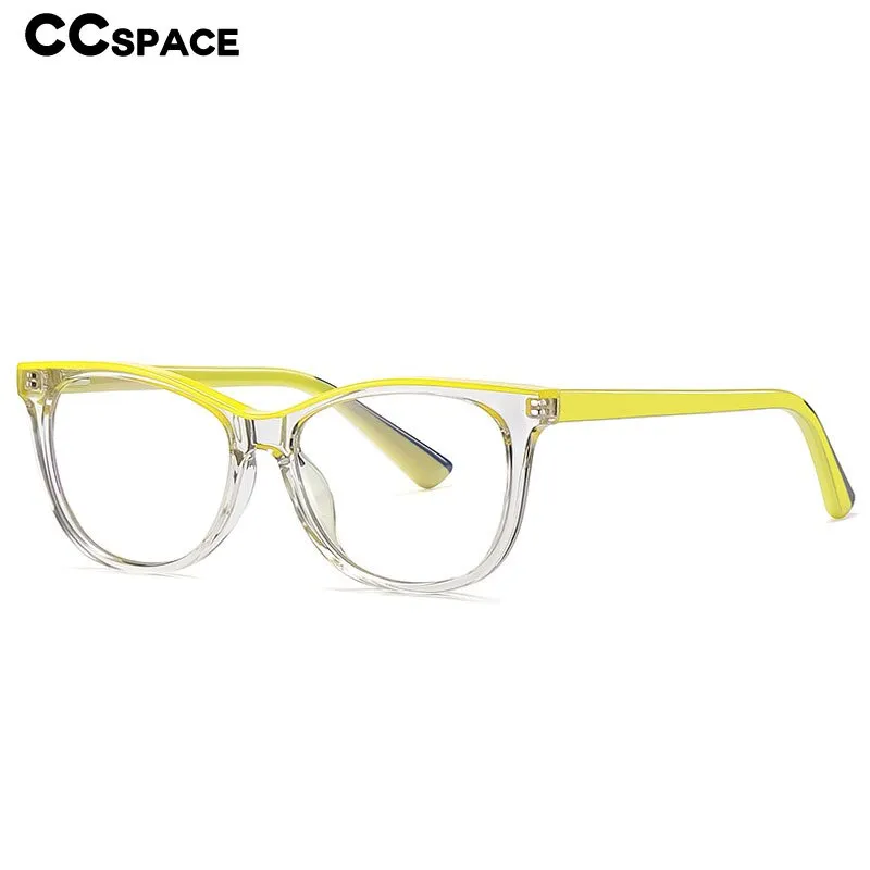 CCspace Youth's Unisex Full Rim Square Tr 90 Titanium Eyeglasses 54524