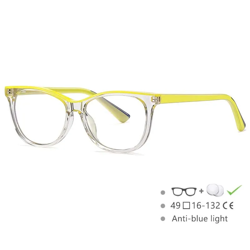 CCspace Youth's Unisex Full Rim Square Tr 90 Titanium Eyeglasses 54524