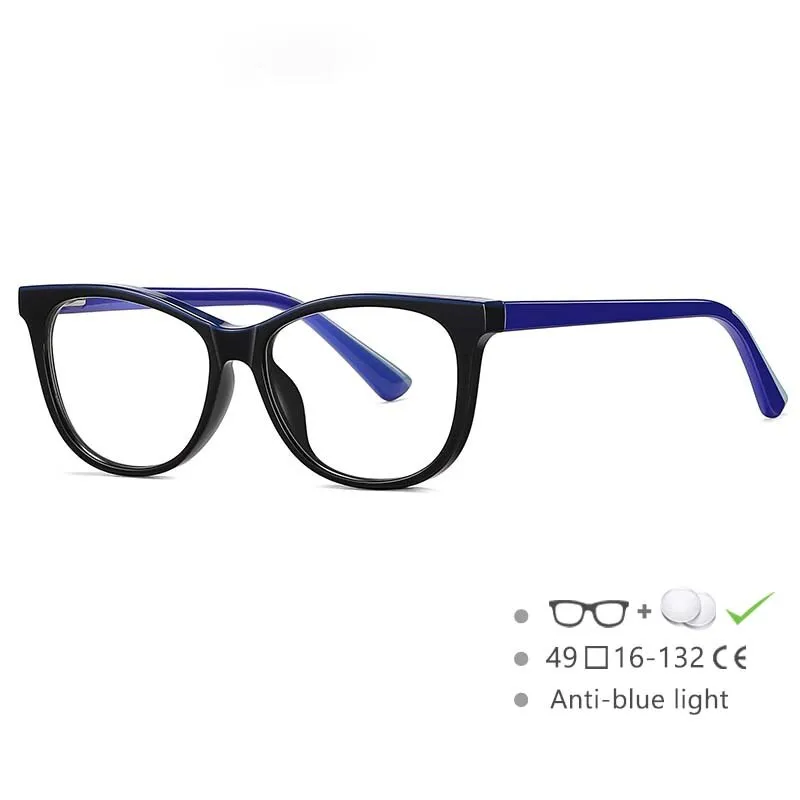CCspace Youth's Unisex Full Rim Square Tr 90 Titanium Eyeglasses 54524
