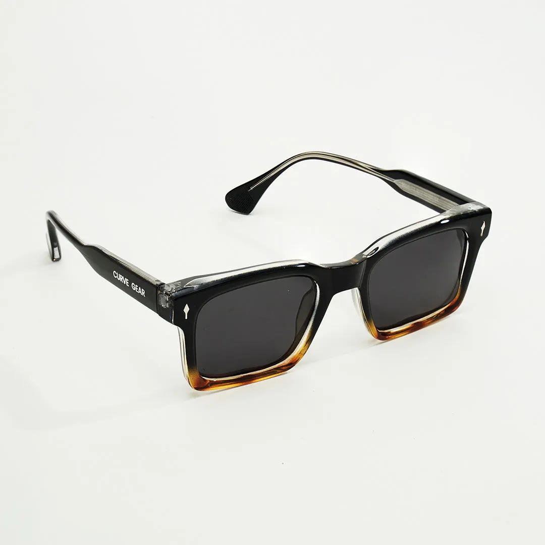 CG 648 Classic Square Sunglasses Black Faded