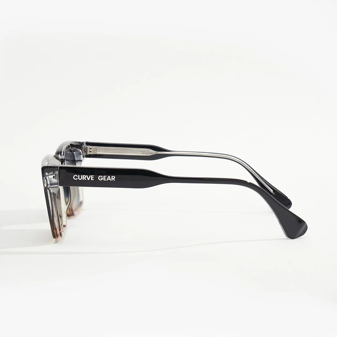 CG 648 Classic Square Sunglasses Black Faded