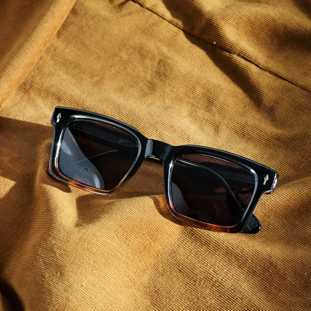 CG 648 Classic Square Sunglasses Black Faded
