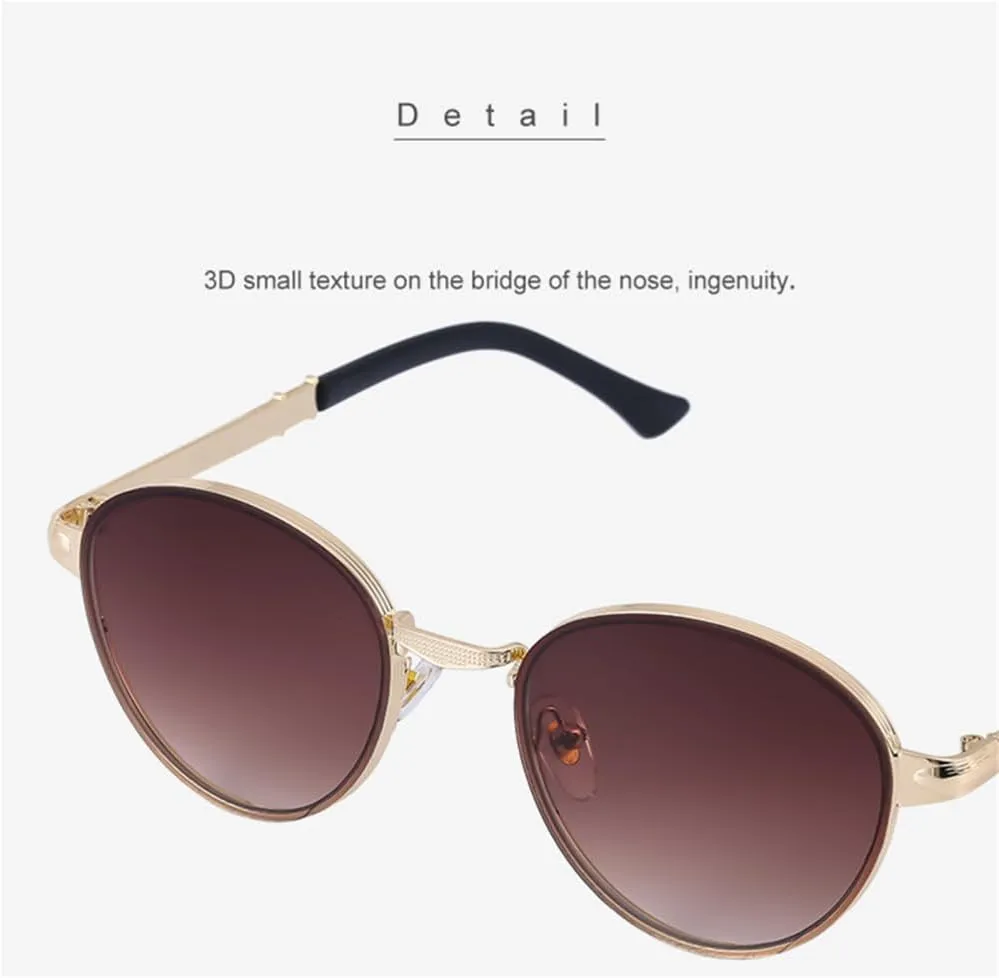 CGZWFERA-Round Punk Sunglasses For Men Steampunk Sunglasses Women Glasses Shades Vintage