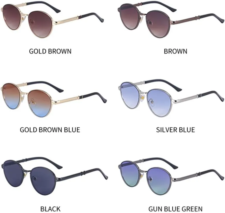 CGZWFERA-Round Punk Sunglasses For Men Steampunk Sunglasses Women Glasses Shades Vintage