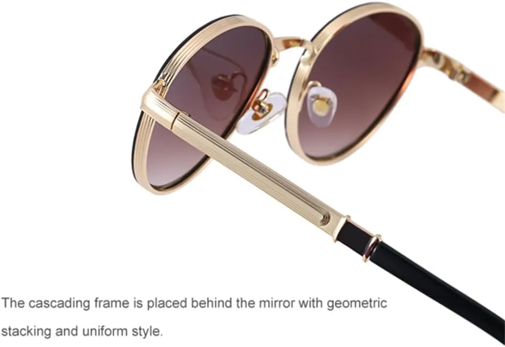 CGZWFERA-Round Punk Sunglasses For Men Steampunk Sunglasses Women Glasses Shades Vintage