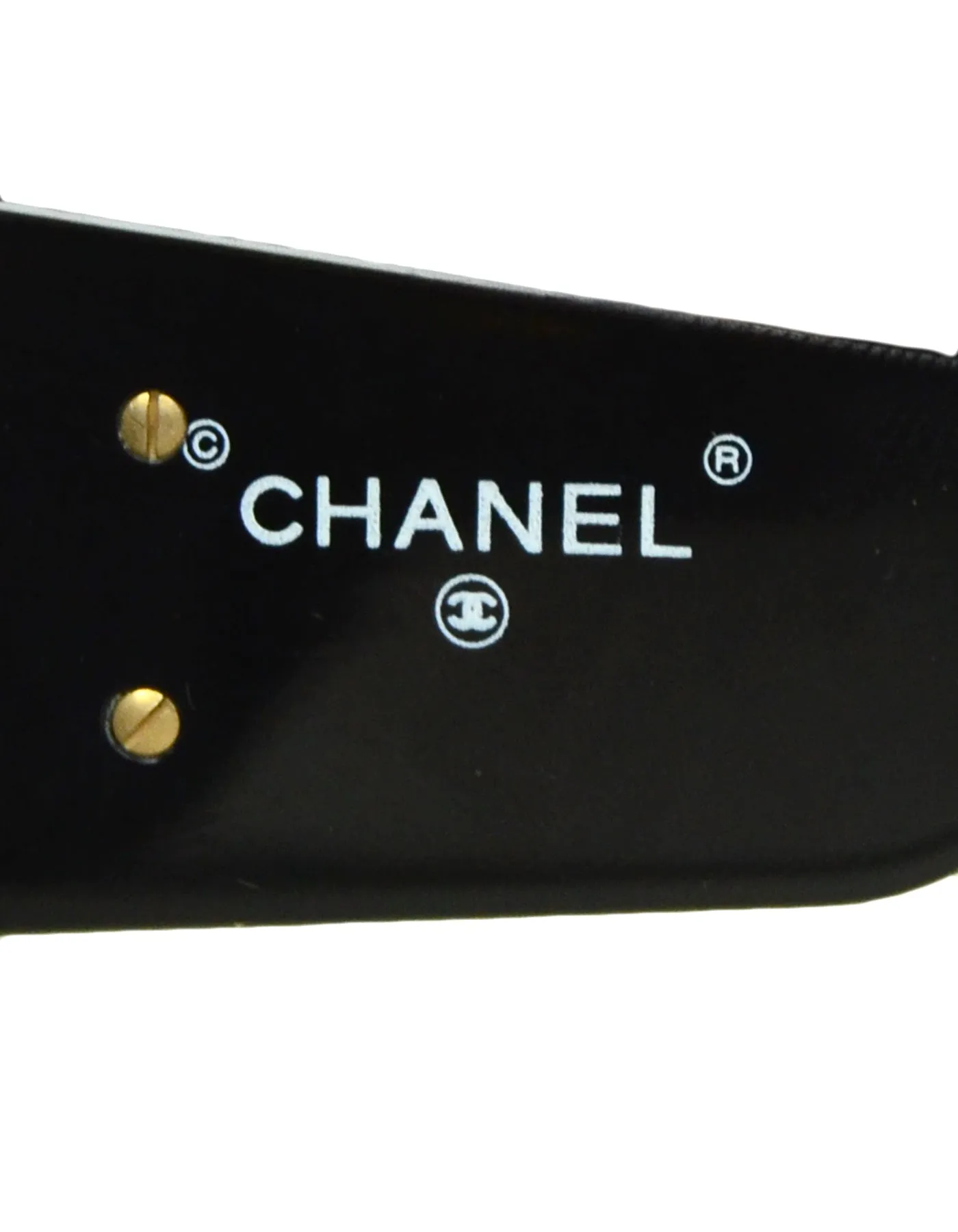 Chanel '90s Vintage Black Acetate Sunglasses w/ CC and Quilted Arms