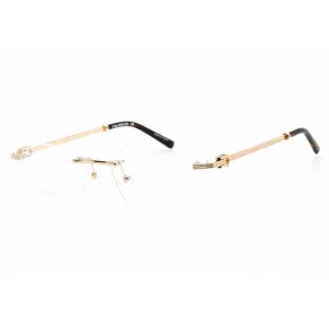 Charriol Men's Eyeglasses - Rimless Shiny Light Gold Rectangular Frame | PC75081 C03