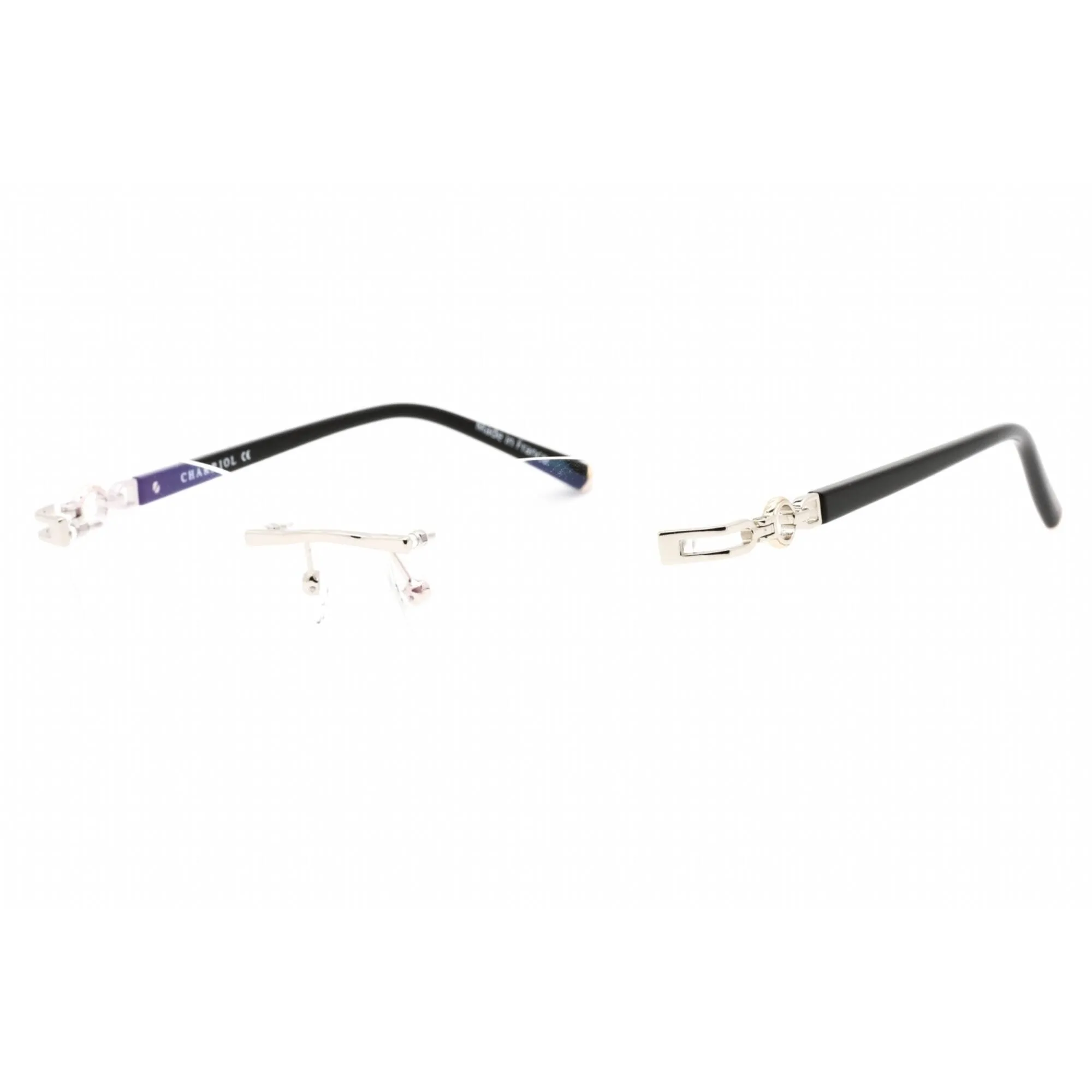 Charriol Men's Eyeglasses - Shiny Silver/Gold Rectangular Metal Frame | PC71051 C02