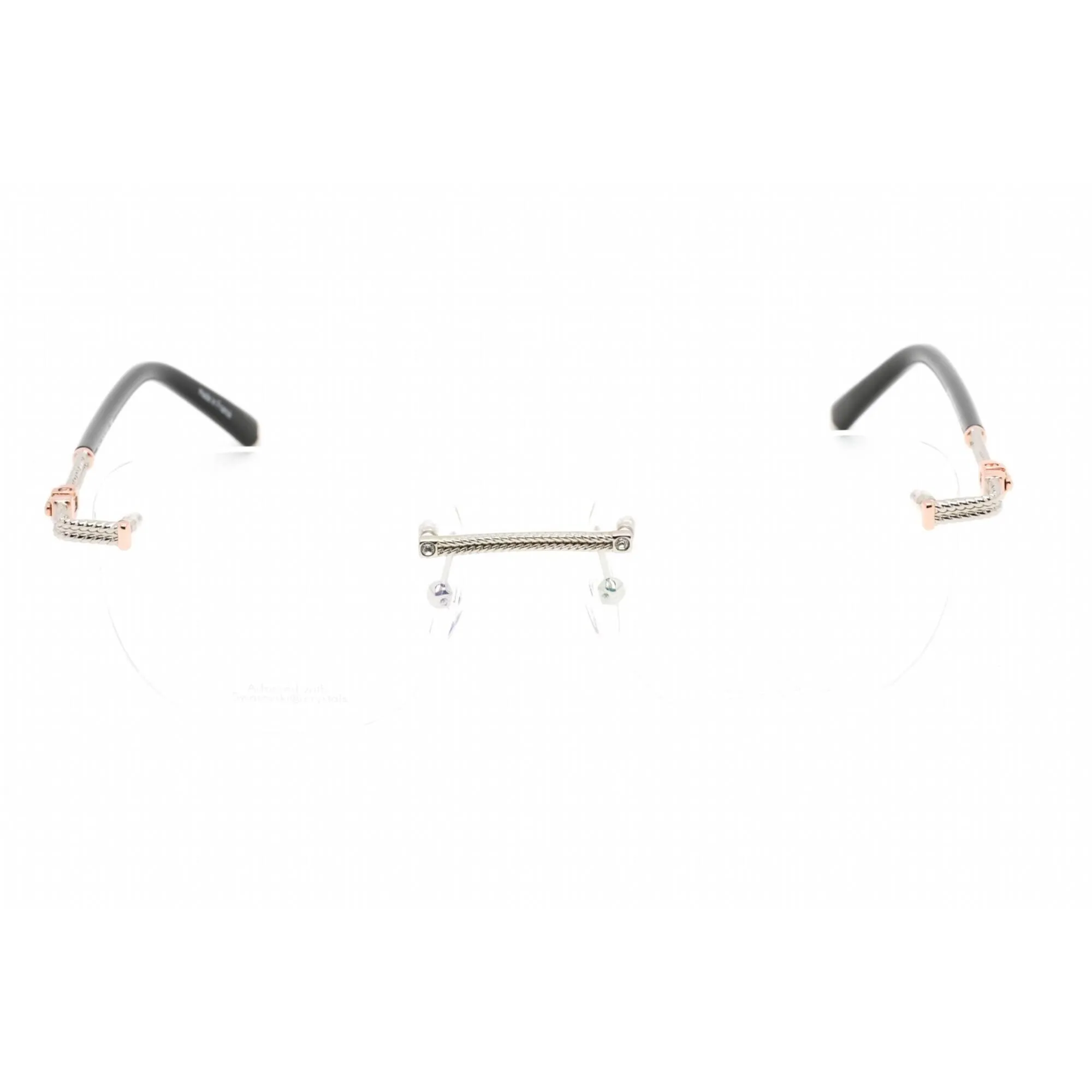 Charriol Men's Eyeglasses - Shiny Silver/Pink Gold Metal Cat Eye Frame | PC71044 C02