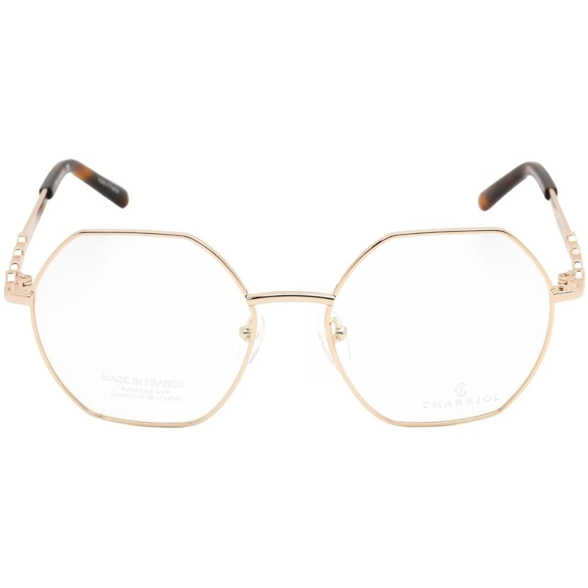 Charriol Women's Eyeglasses - Clear Lens Shiny Gold and Tortoise Frame | PC71038 C01