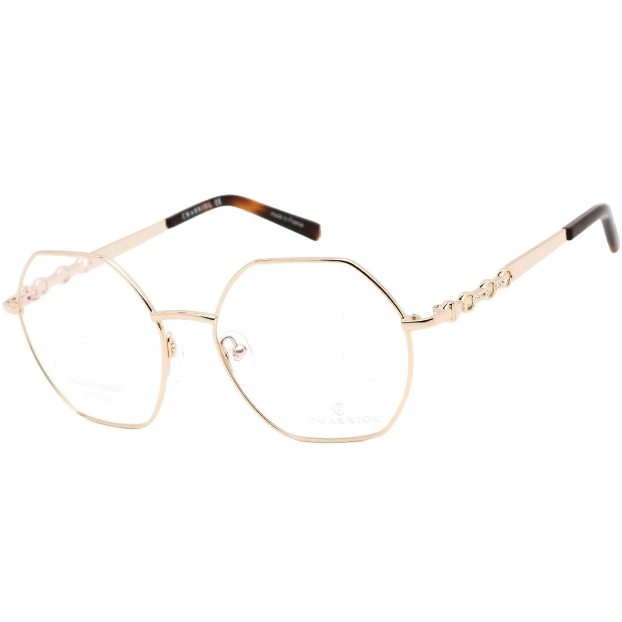 Charriol Women's Eyeglasses - Clear Lens Shiny Gold and Tortoise Frame | PC71038 C01