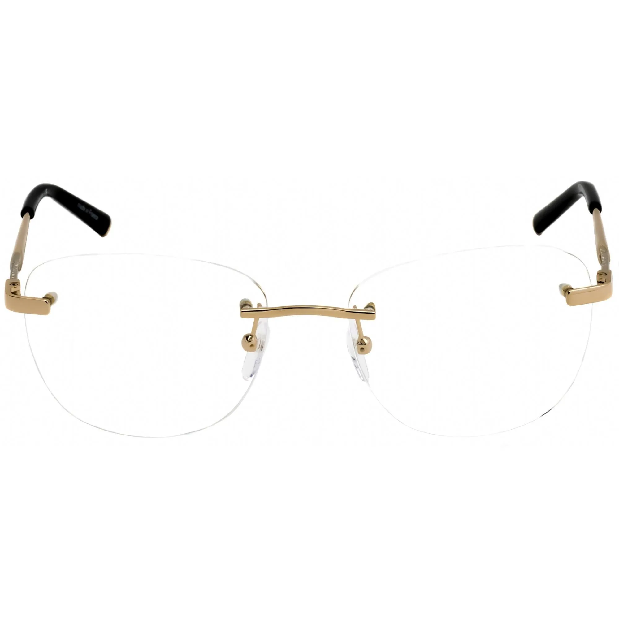 Charriol Women's Eyeglasses - Shiny Gold and Black Oval Metal Frame | PC71030 C01