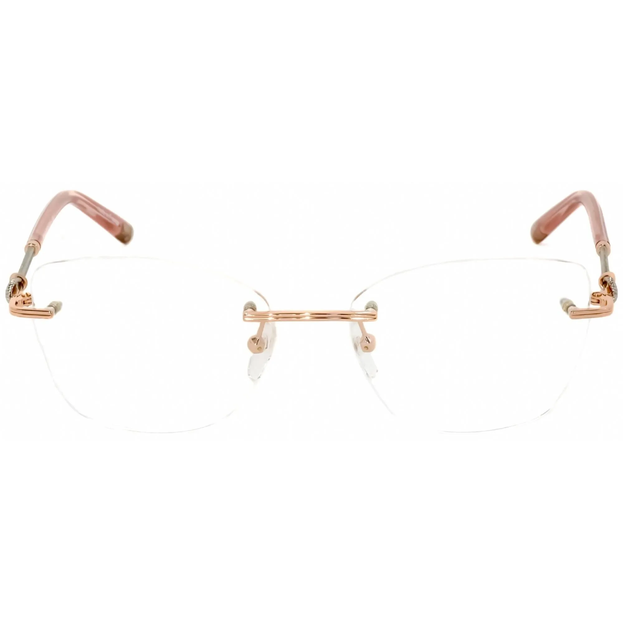 Charriol Women's Eyeglasses - Shiny Pink/Gold/Sliver Metal Cat Eye Frame | PC71027 C03