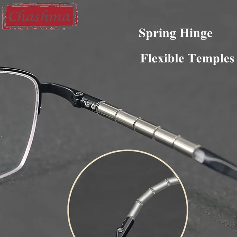 Chashma Men's Full Rim Square Spring Hinge Titanium Eyeglasses 6119