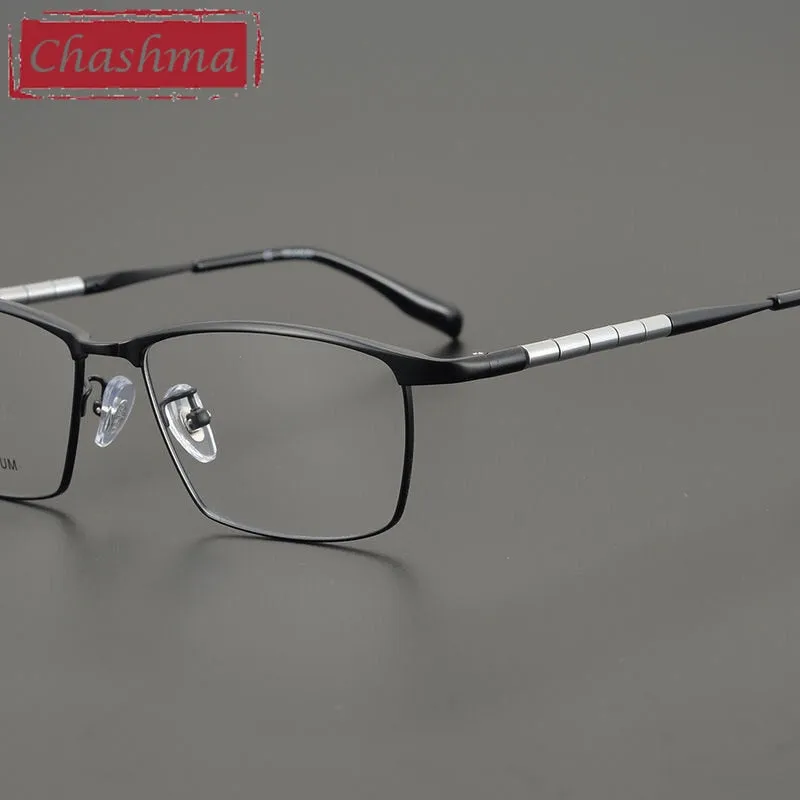 Chashma Men's Full Rim Square Spring Hinge Titanium Eyeglasses 6119