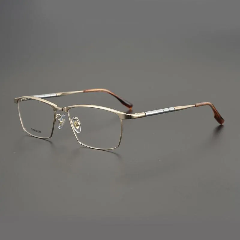 Chashma Men's Full Rim Square Spring Hinge Titanium Eyeglasses 6119