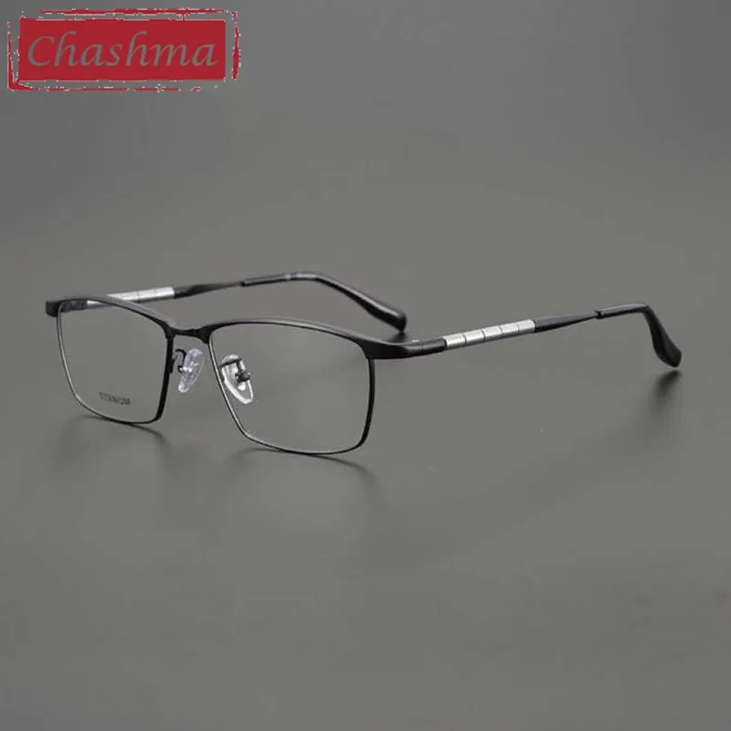 Chashma Men's Full Rim Square Spring Hinge Titanium Eyeglasses 6119