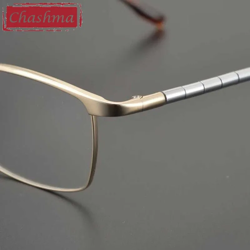 Chashma Men's Full Rim Square Spring Hinge Titanium Eyeglasses 6119