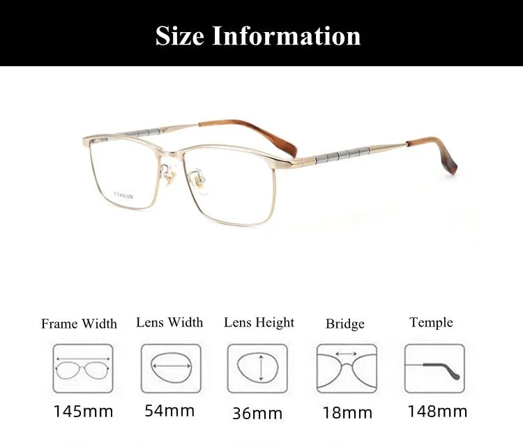 Chashma Men's Full Rim Square Spring Hinge Titanium Eyeglasses 6119