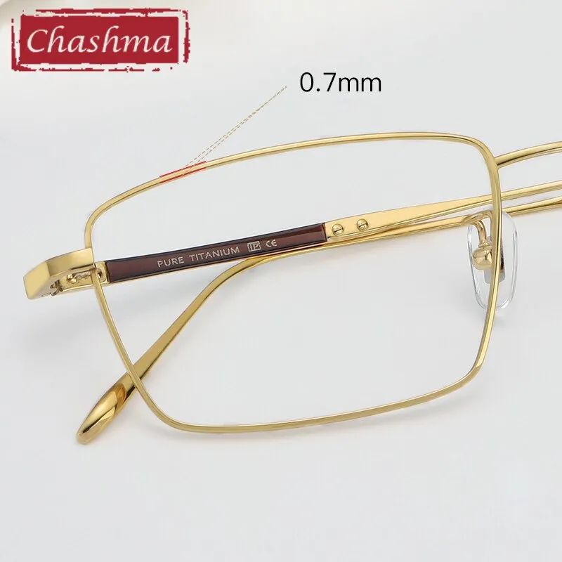 Chashma Men's Full Rim Square Titanium Eyeglasses 1045