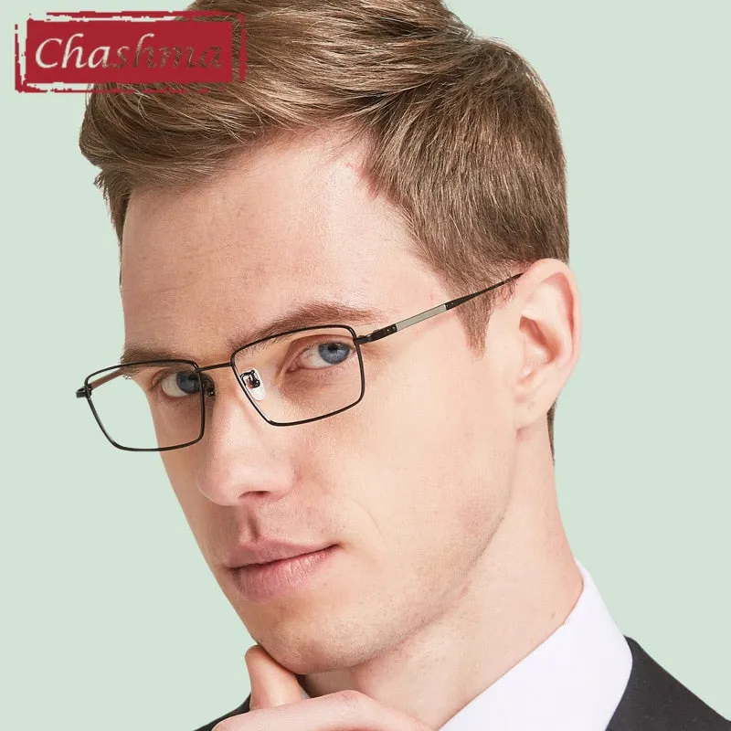 Chashma Men's Full Rim Square Titanium Eyeglasses 1045