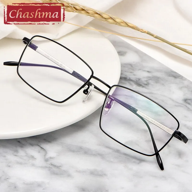 Chashma Men's Full Rim Square Titanium Eyeglasses 1045