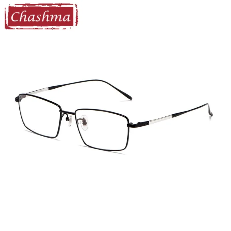 Chashma Men's Full Rim Square Titanium Eyeglasses 1045