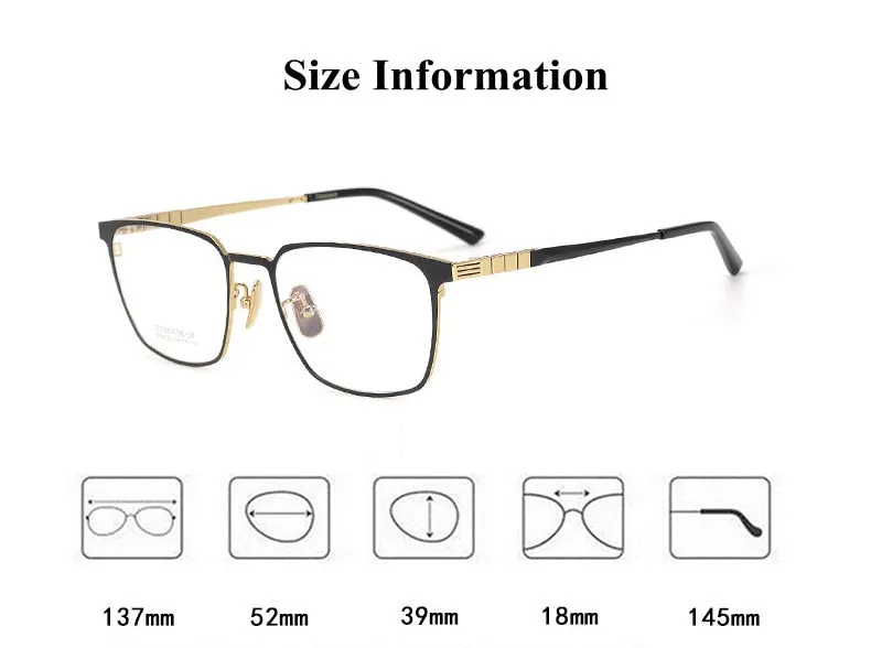 Chashma Men's Full Rim Square Titanium Eyeglasses 91064