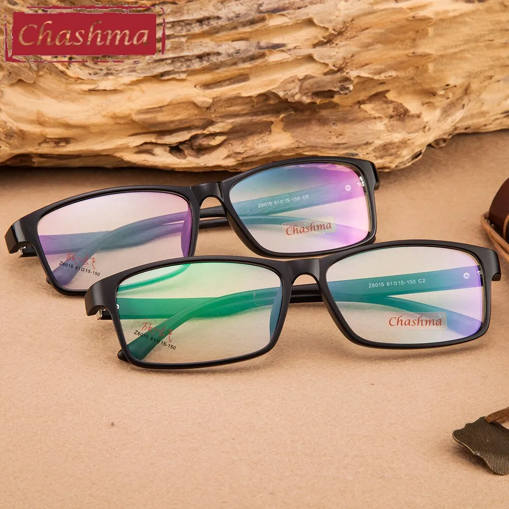 Chashma Men's Full Rim Square Tr 90 Eyeglasses 6015
