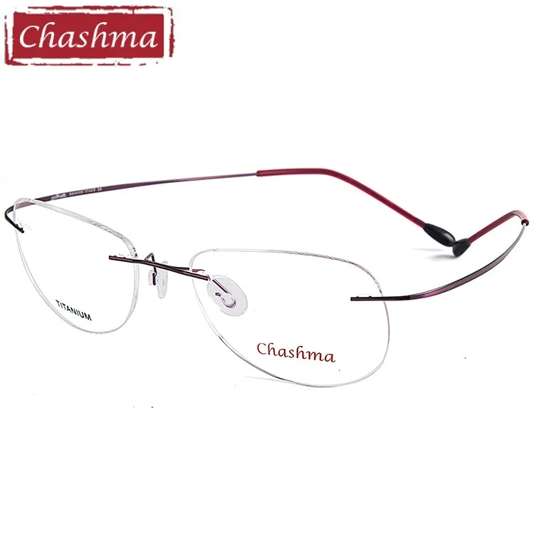 Chashma Men's Rimless Square Titanium Eyeglasses 6009
