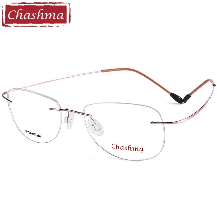 Chashma Men's Rimless Square Titanium Eyeglasses 6009