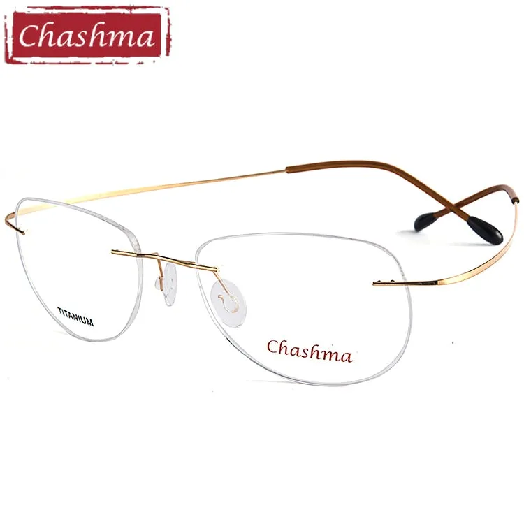 Chashma Men's Rimless Square Titanium Eyeglasses 6009