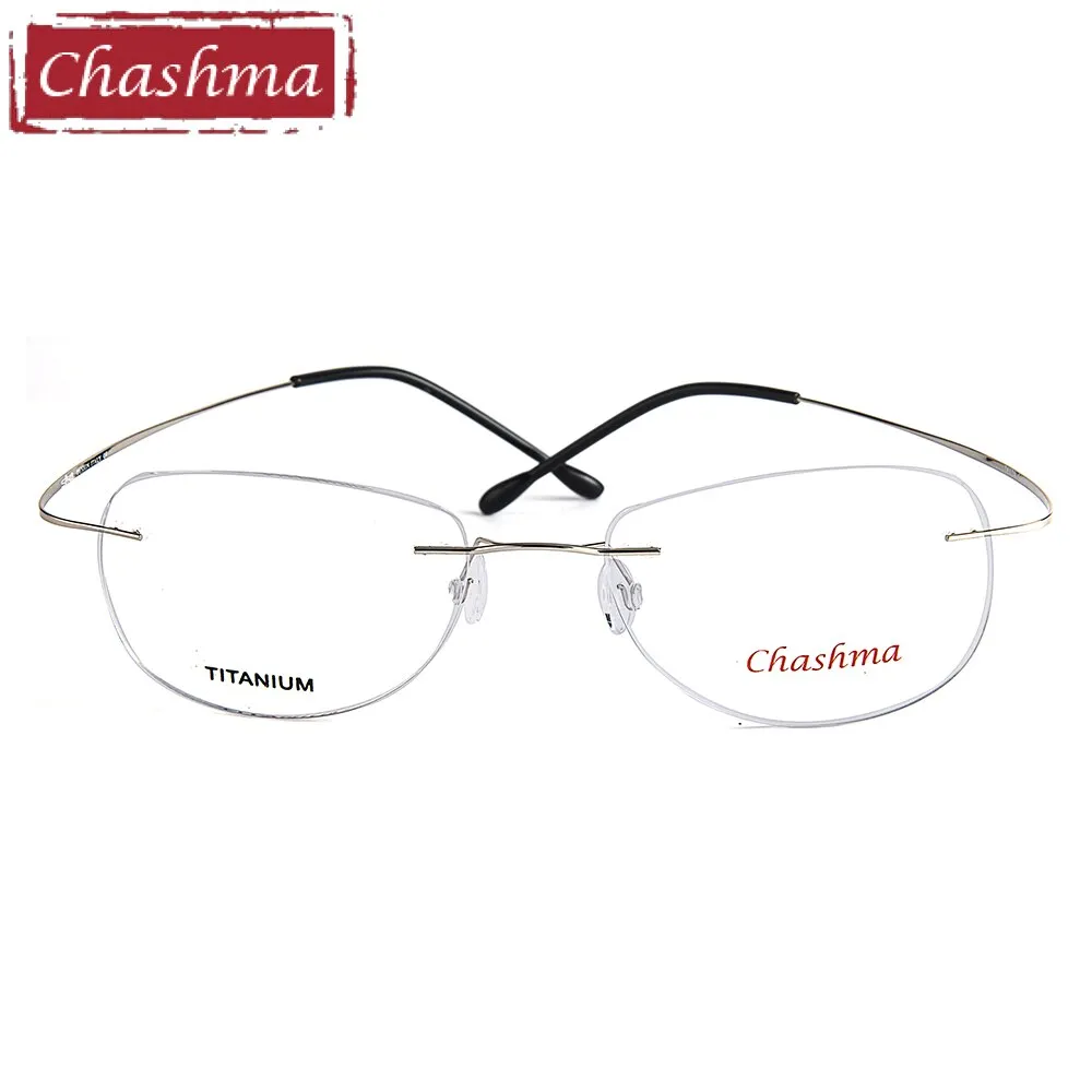 Chashma Men's Rimless Square Titanium Eyeglasses 6009