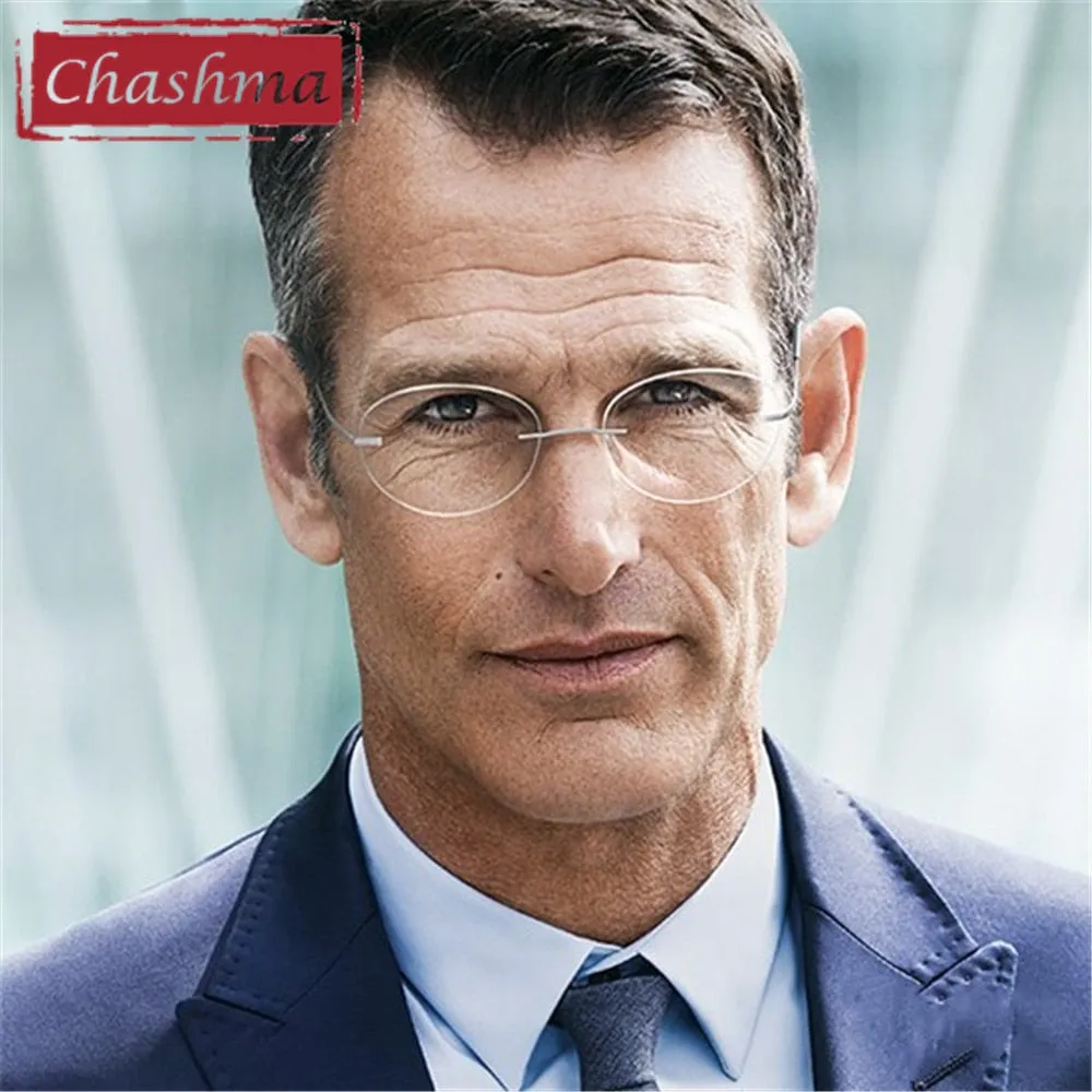 Chashma Men's Rimless Square Titanium Eyeglasses 6009