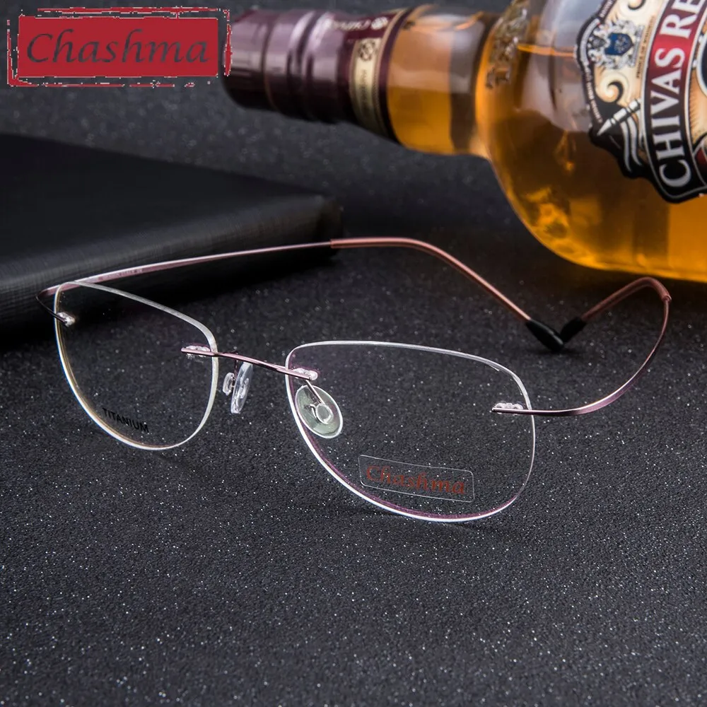 Chashma Men's Rimless Square Titanium Eyeglasses 6009
