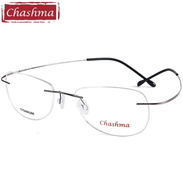Chashma Men's Rimless Square Titanium Eyeglasses 6009