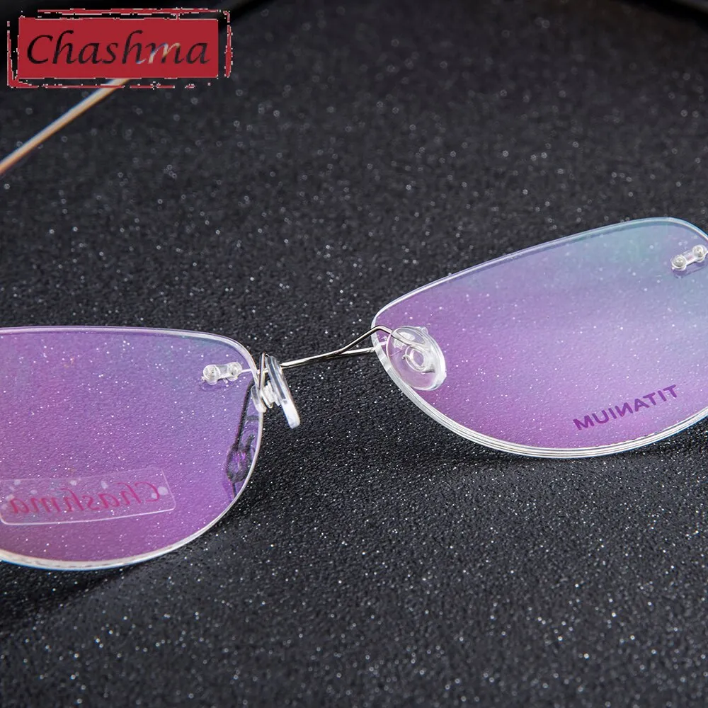 Chashma Men's Rimless Square Titanium Eyeglasses 6009