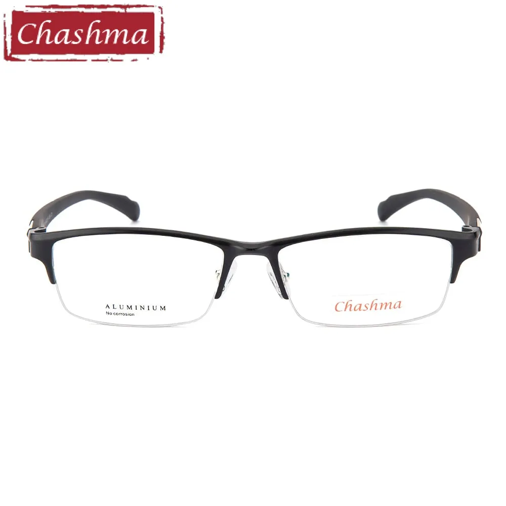 Chashma Men's Semi Rim Wide Square Alloy Eyeglasses 6177